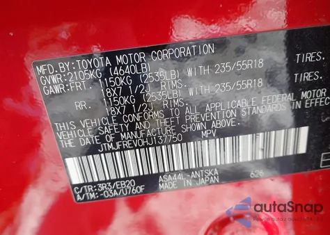 2017 Toyota Rav4 Se z USA, uszkodzony, nr VIN JTMJFREV0HJ137750